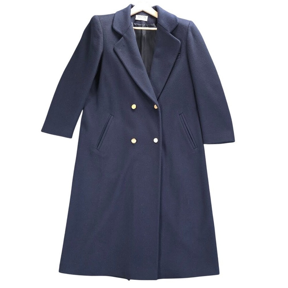 Vintage JG Hook Union Made 100% Wool Navy‎ Blue Double Breasted Jacket Coat